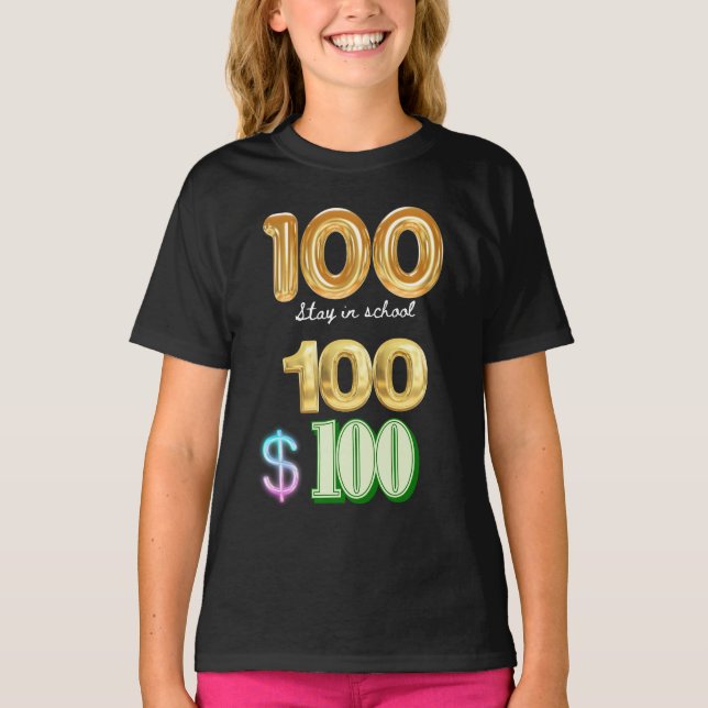 Camiseta 100 días de estancia en la escuela (Anverso)