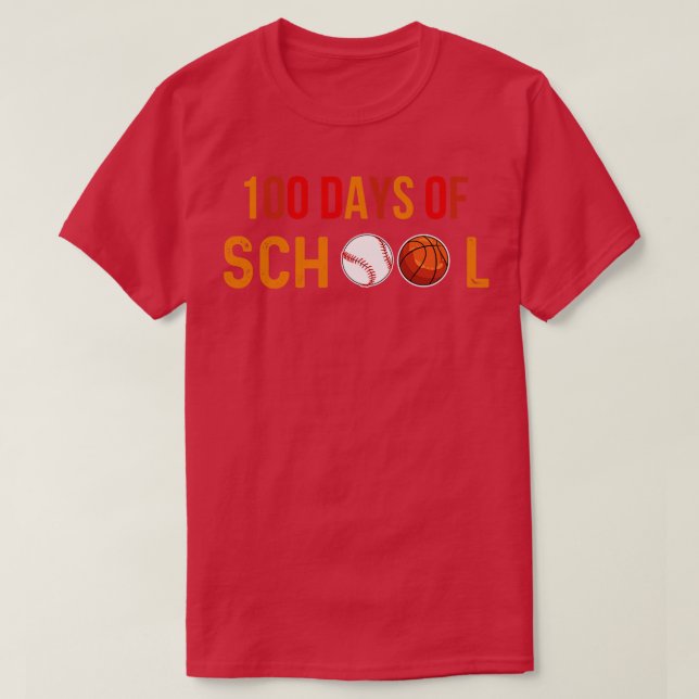Camiseta 100 días de estudiante de baloncesto en la escuela (Diseño del anverso)