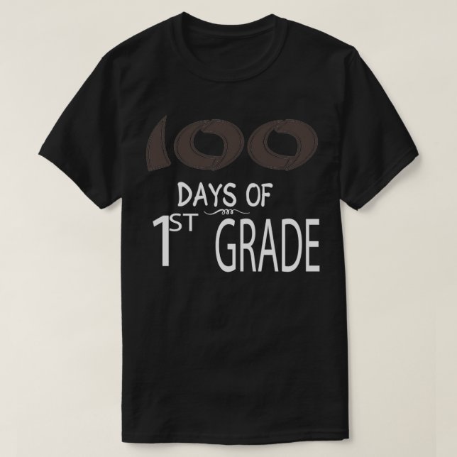 Camiseta 100 días de estudiante de primer grado (Diseño del anverso)