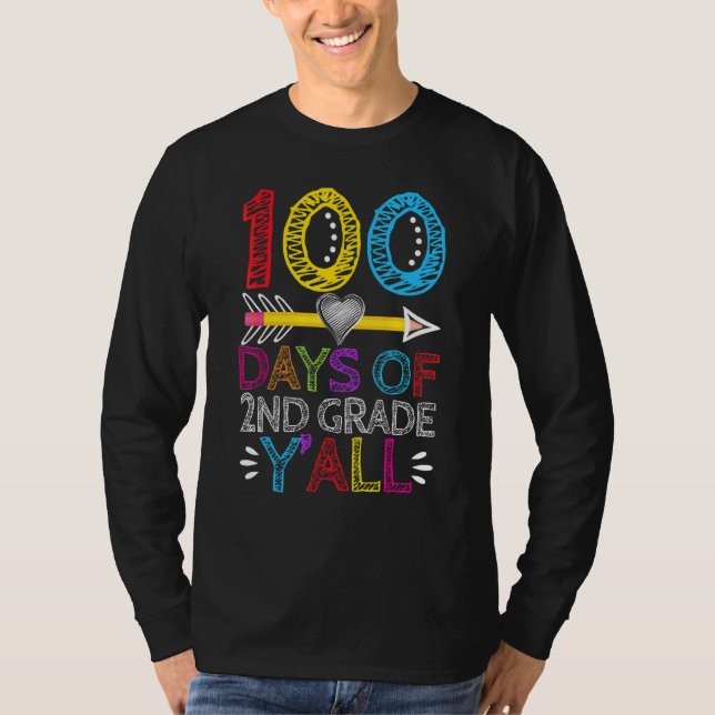 Camiseta 100 días de estudiante de segundo grado y segundo  (Anverso)
