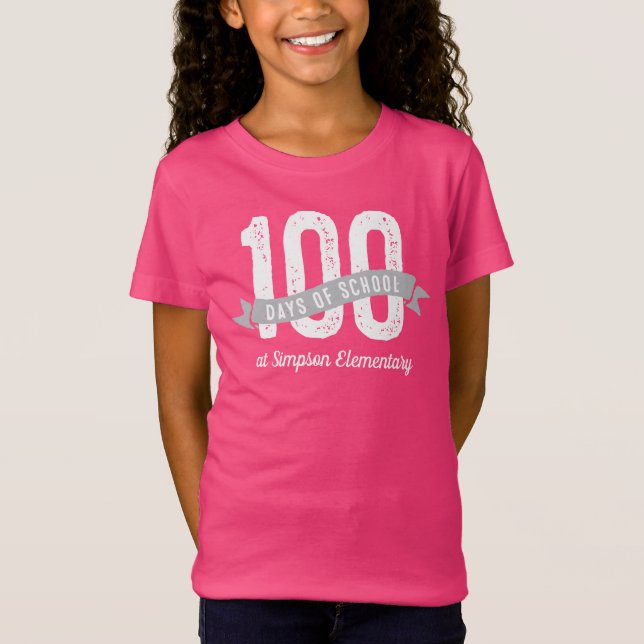 Camiseta 100 días de estudiante personalizado y brillante (Anverso)