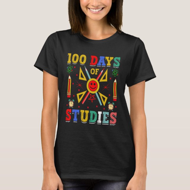 Camiseta 100 Días De Estudios Escolar De Niños (Anverso)