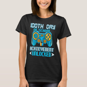 Camiseta 100 días de éxito escolar desbloqueados videojuego