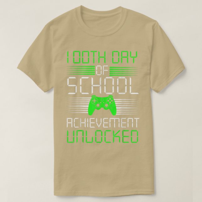 Camiseta 100 días de éxito escolar desbloqueados videojuego (Diseño del anverso)
