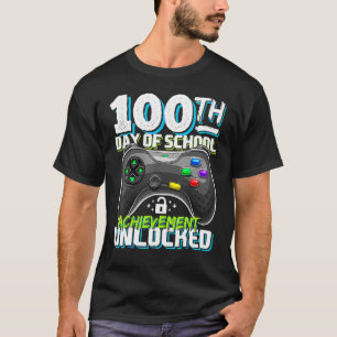 Camiseta 100 días de éxito escolar desbloqueados videojuego