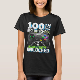 Camiseta 100 días de éxito escolar desbloqueados videojuego