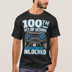 Camiseta 100 días de éxito escolar desbloqueados videojuego