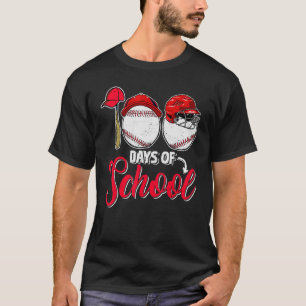 Camiseta 100 Días De Éxito Escolar En El Béisbol