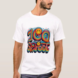 Camiseta 100 días de fiesta escolar - celebración a mano