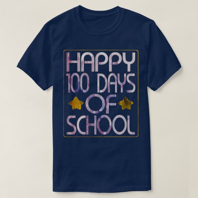 Camiseta 100 días de fiesta escolar para regalo de profesor (Diseño del anverso)
