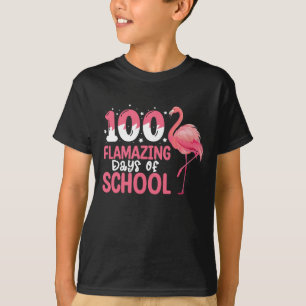Camiseta 100 días de flamación en la escuela de Flamingo