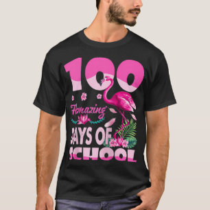 Camiseta 100 días de flamación escolar Flamingo 100 días Te