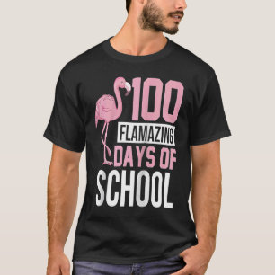 Camiseta 100 días de flamación escolar Flamingo 100 días Te