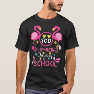 Camiseta 100 días de flamación escolar Flamingo 100 días Te
