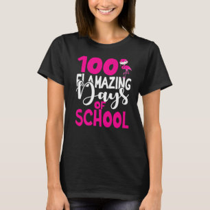 Camiseta 100 días de flamación escolar Flamingo 100 días Te
