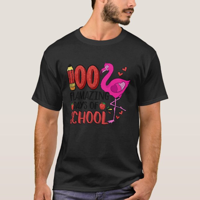 Camiseta 100 días de flamenco escolar (Anverso)