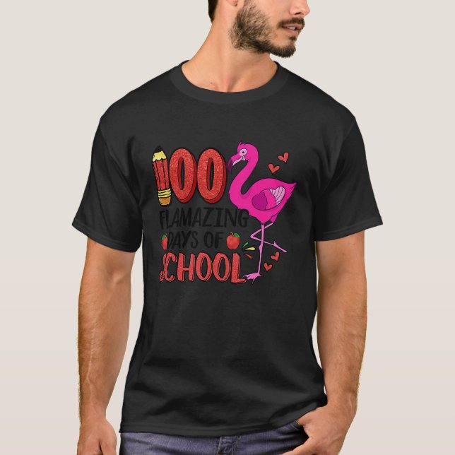 Camiseta 100 días de flamenco escolar (Anverso)