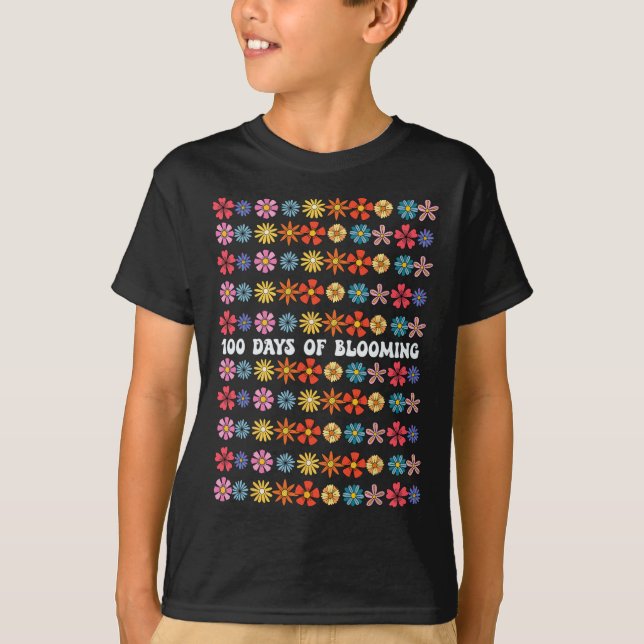 Camiseta 100 Días De Floreciente Estudiante De Flores Groov (Anverso)