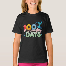 Camiseta 100 días de fusión 100 días de sirena escolar