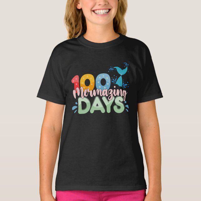 Camiseta 100 días de fusión 100 días de sirena escolar (Anverso)