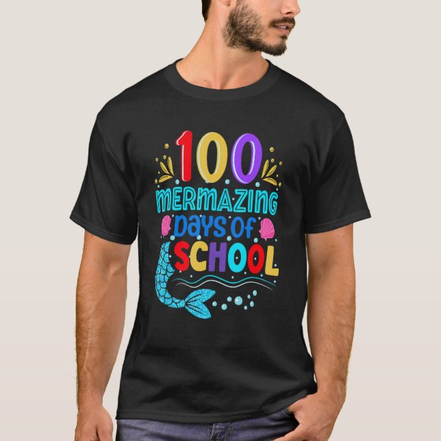Camiseta 100 días de fusión de la sirena escolar (Anverso)