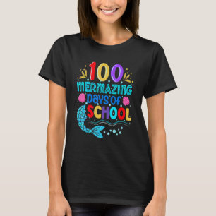 Camiseta 100 días de fusión de la sirena escolar