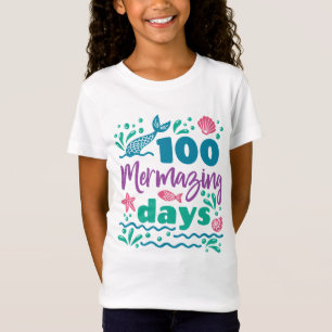 Camiseta 100 días de fusión de la sirena escolar