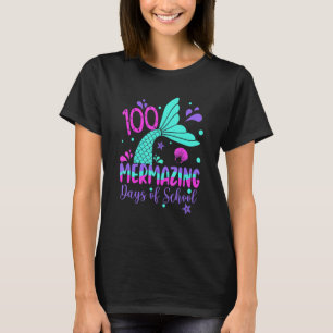 Camiseta 100 días de fusión de la sirena escolar 100 días