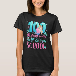 Camiseta 100 días de fusión de la sirena escolar 100 días d
