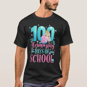 Camiseta 100 días de fusión de la sirena escolar 100 días d