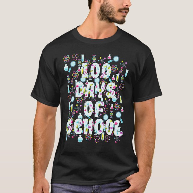 Camiseta 100 Días De Futuro Escolar De Profesores De Cienci (Anverso)