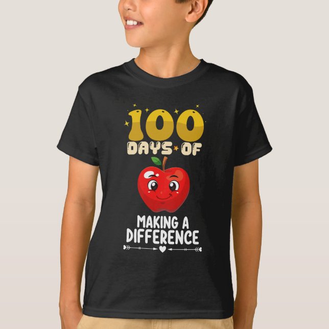 Camiseta 100 Días De Hacer Una Diferencia Apple (Anverso)