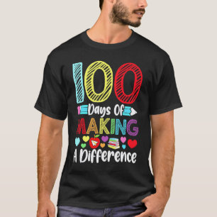 Camiseta 100 Días de Hacer una Diferencia Escuela de Kinder