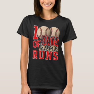 Camiseta 100 días de home runs regalos para niños, amor béi
