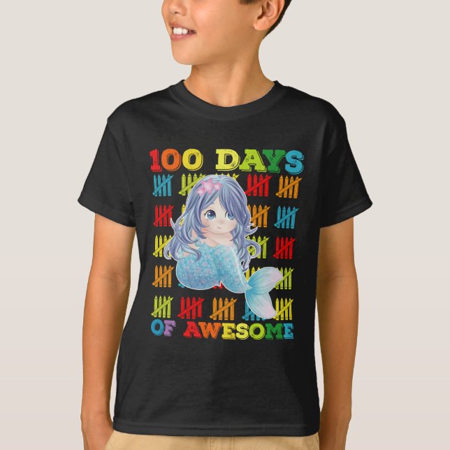 Camiseta 100 Días De Impresionante Sirenita 100º Día De Ens (Anverso)