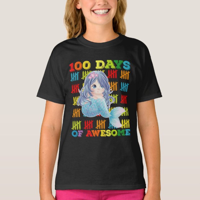 Camiseta 100 Días De Impresionante Sirenita 100º Día De Ens (Anverso)