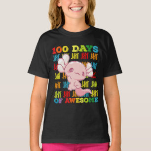 Camiseta 100 Días De Increíble Axolotl 100º Día De Escuela