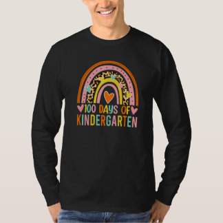 Camiseta 100 Días De Jardín De Infantes Leopardo Arcoíris 1