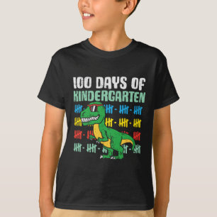 Camiseta 100 días de jardín de infantes Trex Dinosaur 100 d