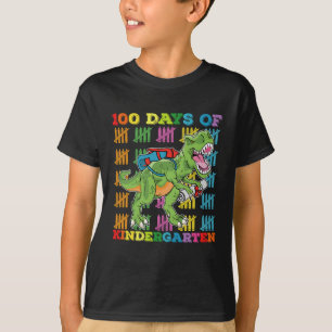 Camiseta 100 Días De Jardín De Niños En La Escuela Rex Dino