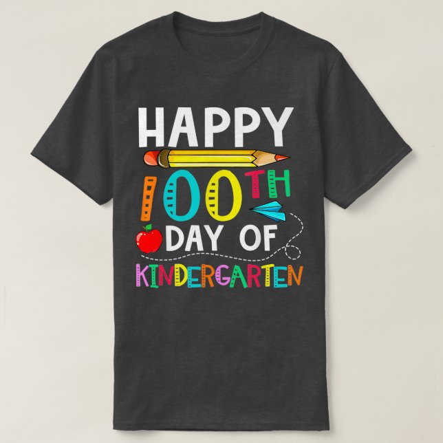 Camiseta 100 Días De Jardín De Niños Felices 100 Días De Es (Diseño del anverso)