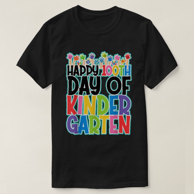 Camiseta 100 Días De Jardín De Niños Felices 100 Días De Es (Diseño del anverso)