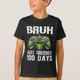 Camiseta 100 Días De Juego Escolar Bruh Niños Videojuego