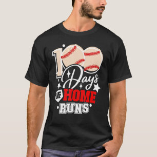 Camiseta 100 Días De Jugador De Béisbol De Cuadrangulares E