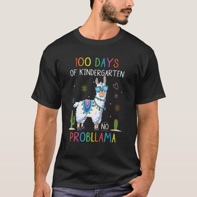 Camiseta 100 Días De Kindergarten Sin Probllama Llama Diver (Anverso)