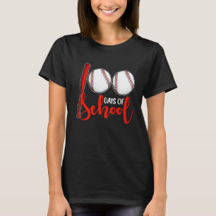 Camiseta 100 Días de la Escuela Baseball Maestro Niños 100º