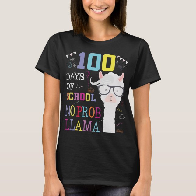 Camiseta 100 Días de la escuela de manga larga 100 días No  (Anverso)
