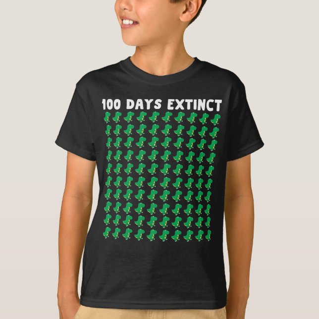 Camiseta 100 días de la escuela extinta trex de dinosaurios (Anverso)
