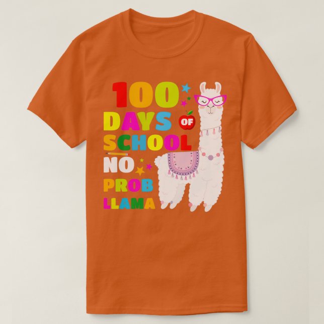 Camiseta 100 días de la escuela Graciosa Llama 100º día Pro (Diseño del anverso)