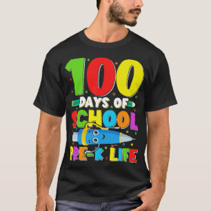 Camiseta 100 días de la escuela pre k vida divertido 100 dí
